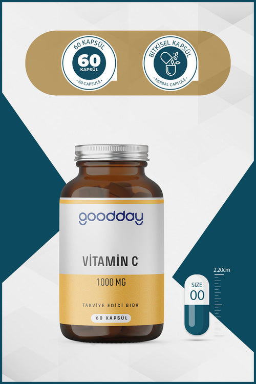 GOODDAY VİTAMİN C 1000 MG 60 KAPSÜL BİTKİSEL BESİN DESTEĞİ