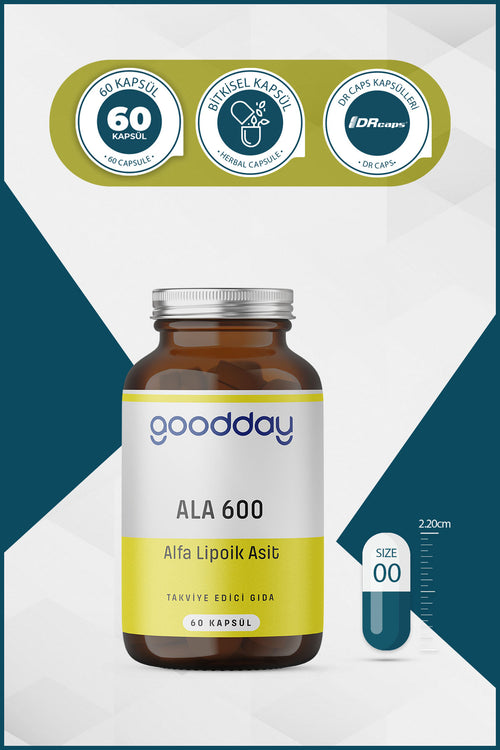 GOODDAY ALFA LİPOİK ASİT (ALA600)  60 KAPSÜL TAKVİYE EDİCİ GIDA