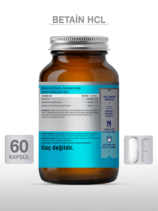BETAİN HCL+ PEPSİN 60 KAPSÜL