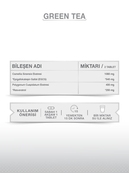 GRÜNER TEE + RESVERATROL 60 TABLETTEN
