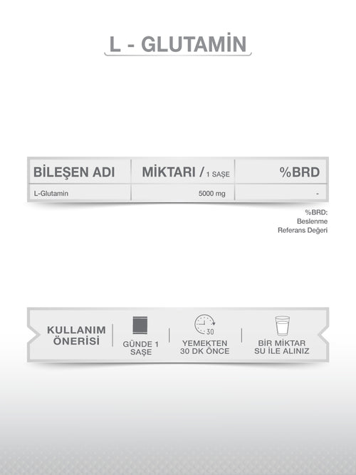 PURE L-GLUTAMIN 30 SAŞE
