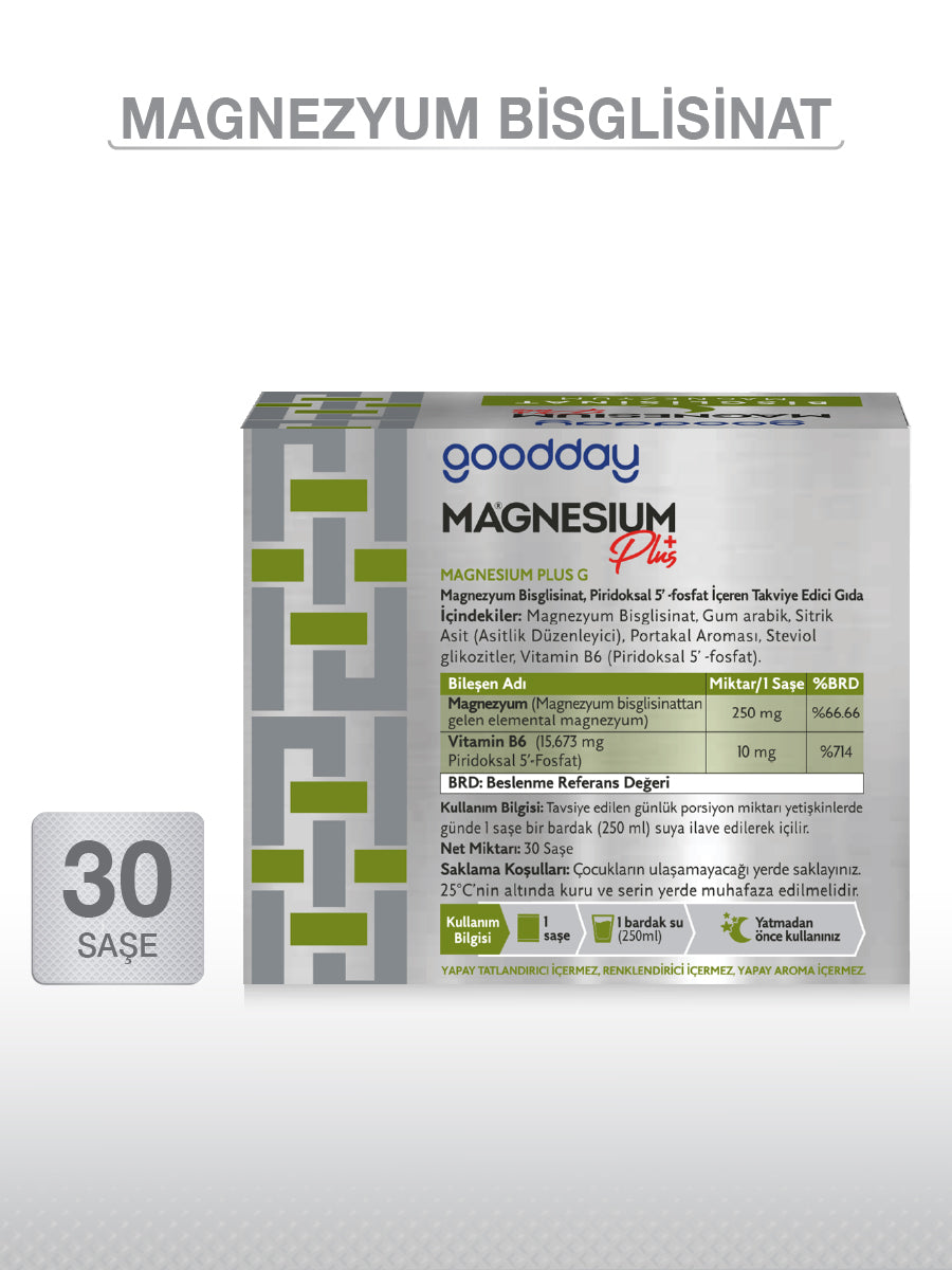 MAGNESIUM PLUS G (Mg. BISGLYCINAT) & P5P 30 BEUTEL