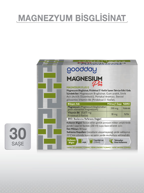 MAGNESIUM PLUS G (Mg. BISGLYCINAT) & P5P 30 BEUTEL