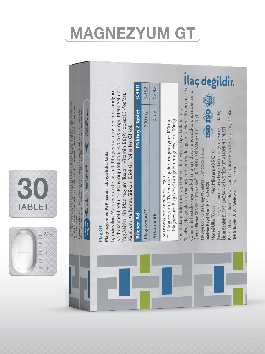 MAGNESIUM PLUS MAG GT (Mg BISGLYCINAT - L-THREONAT) & P5P 30 TABLETTEN