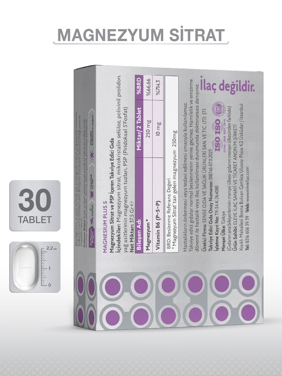 MAGNESIUM PLUS S (Mg. CITRAT) & P5P 30 TABLETTEN