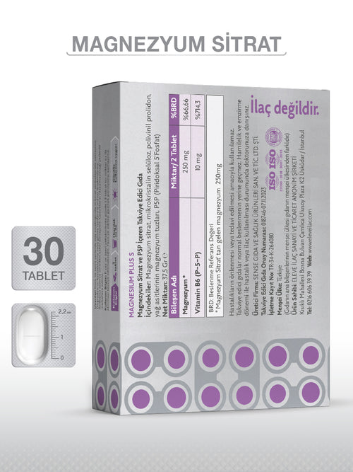 MAGNESIUM PLUS S (Mg. CITRAT) & P5P 30 TABLETTEN