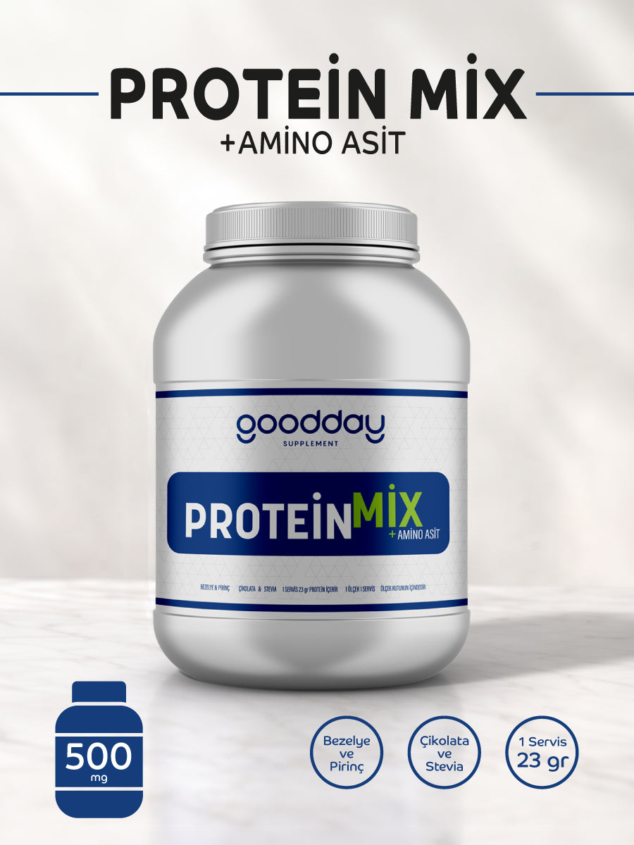 PROTEİN MİX+ AMİNO ASİT 500GR SPORCU BESİNİ