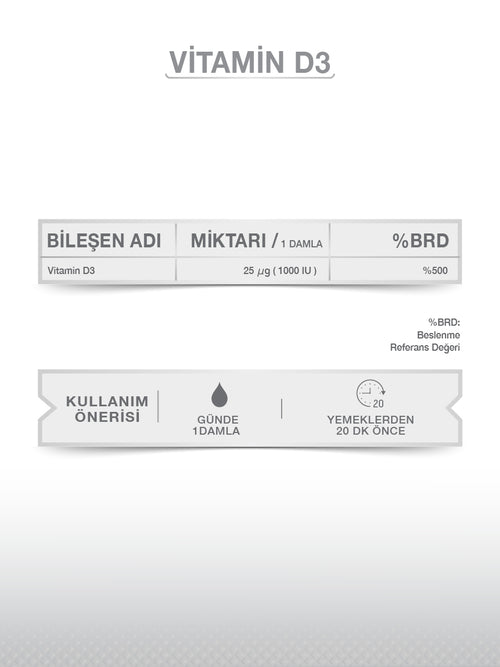 VİTAMİN D3 DAMLA 20 ML 1000 IU