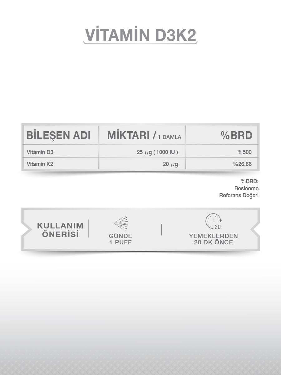 VİTAMİN D3K2 20 ML