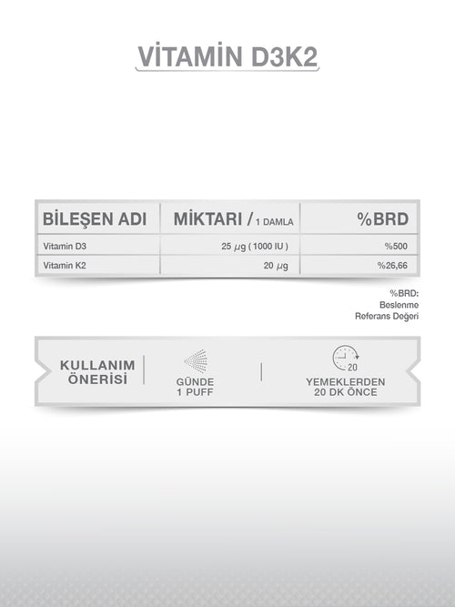 VİTAMİN D3K2 20 ML